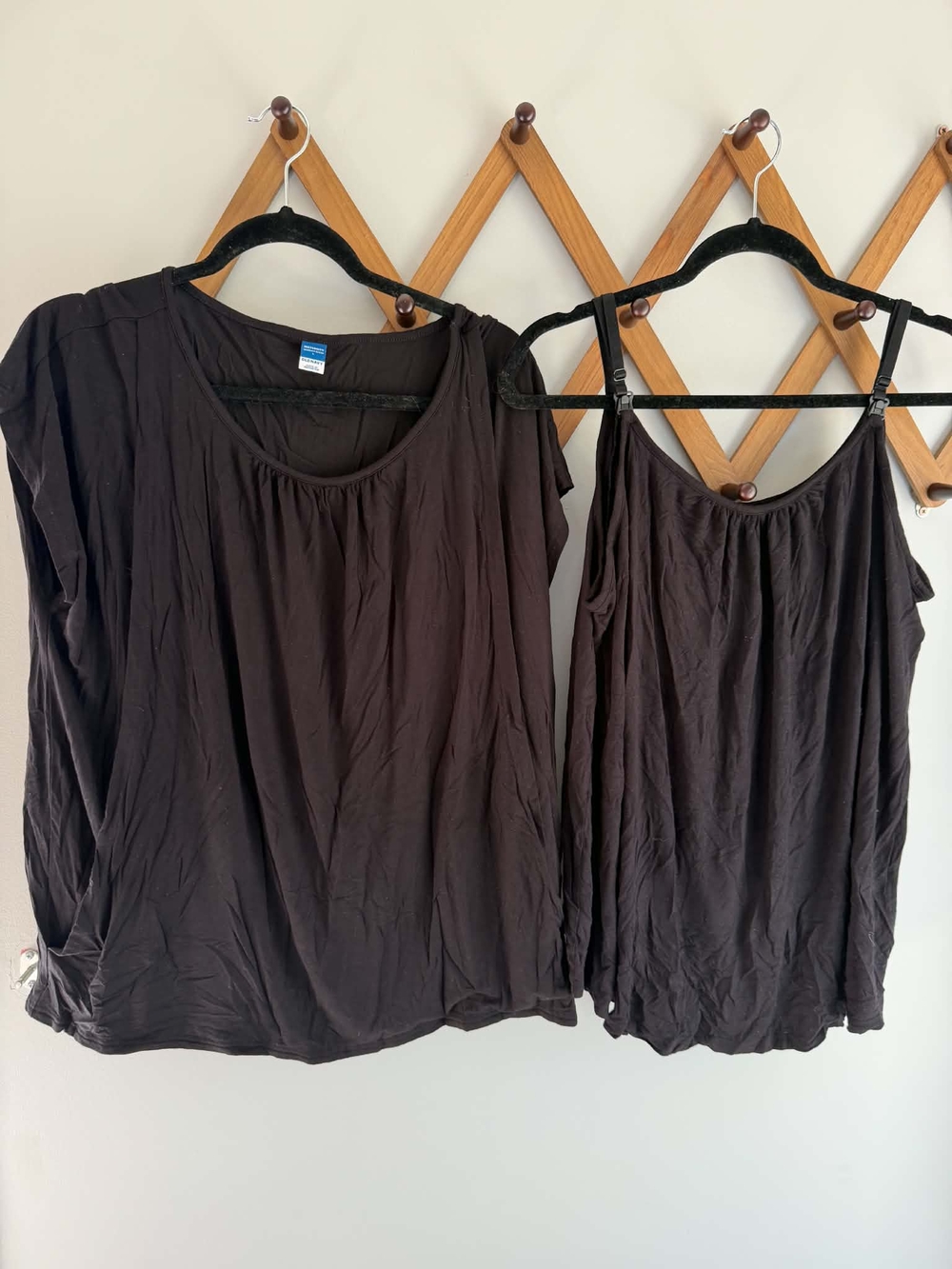 Black Two-Piece Tank & Scoop Neck Nursing Top Set